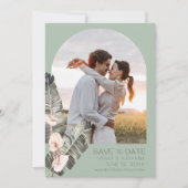 Elegant Beach Tropical Photo Wedding  Save The Date (Vorderseite)