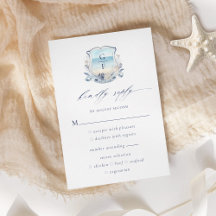 Elegant Beach Wappen Monogram Wedding