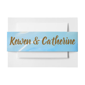 Elegant Beach Watercolor Wedding Einladungsbanderole