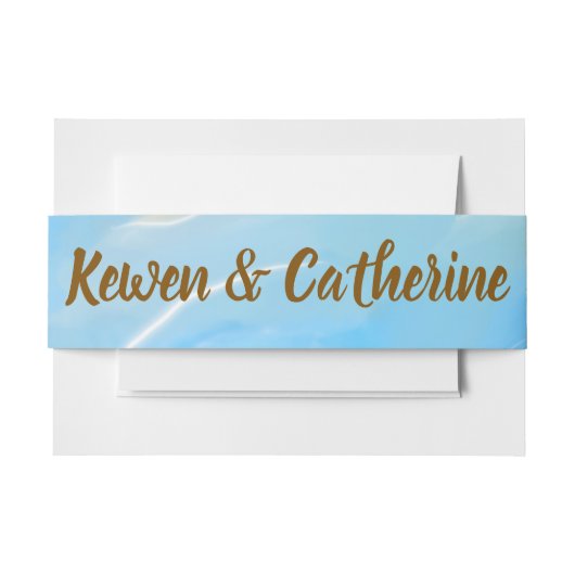 Elegant Beach Watercolor Wedding Einladungsbanderole (Vorderseite Beispiel)