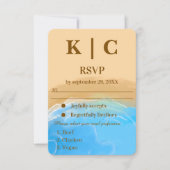 Elegant Beach Watercolor wedding rsvp card (Vorderseite)