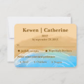 Elegant Beach Watercolor wedding rsvp card Karte (Vorderseite)