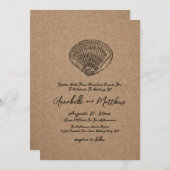 Elegant Beach Wedding Einladung (Vorne/Hinten)