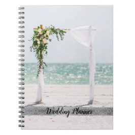 Elegant Beach Wedding Floral Arbor, Lace Notizblock