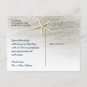 Elegant Beach Wedding Foto Vielen Dank Postkarten (Rückseite)