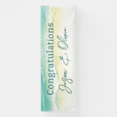 Elegant Beach Wedding Herzlichen Glückwunsch Banner (Vertikal)