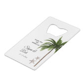 Elegant Beach Wedding Palm Tree Vielen Dank Geldbeutel Flaschenöffner (Vorderseite Schrägansicht)