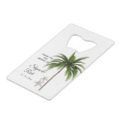 Elegant Beach Wedding Palm Tree Vielen Dank Geldbeutel Flaschenöffner (Vorderseite Schrägansicht)