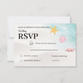 Elegant Beach Wedding RSVP Card Karte (Vorderseite)