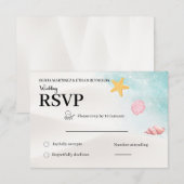 Elegant Beach Wedding RSVP Card Karte (Vorne/Hinten)