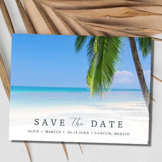Elegant Beach Wedding Save the Date Ankündigungspostkarte