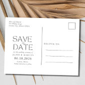 Elegant Beach Wedding Save the Date Ankündigungspostkarte