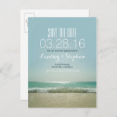 Elegant Beach Wedding Save the Date Ankündigungspostkarte (Vorne/Hinten)