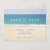 Elegant Beach Wedding Save the Date Ankündigungspostkarte (Vorderseite)