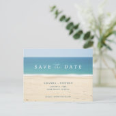 Elegant Beach Wedding Save the Date Ankündigungspostkarte (Stehend Vorderseite)