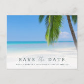 Elegant Beach Wedding Save the Date Ankündigungspostkarte (Vorderseite)