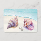 Elegant Beach Wedding Seashells Pearls Nautical Begleitkarte (Rückseite)