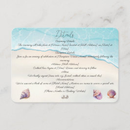 Elegant Beach Wedding Seashells Pearls Nautical Begleitkarte