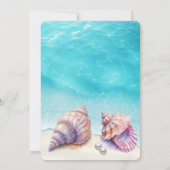 Elegant Beach Wedding Seashells Pearls Nautical Einladung (Rückseite)