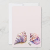 Elegant Beach Wedding Seashells Pearls Nautical Einladung (Rückseite)