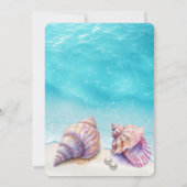 Elegant Beach Wedding Seashells Pearls Nautical Einladung (Rückseite)
