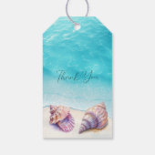 Elegant Beach Wedding Seashells Pearls Nautical Geschenkanhänger (Rückseite)