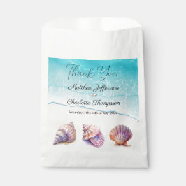 Elegant Beach Wedding Seashells Pearls Nautical Geschenktütchen