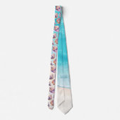 Elegant Beach Wedding Seashells Pearls Nautical Krawatte (Rückseite)