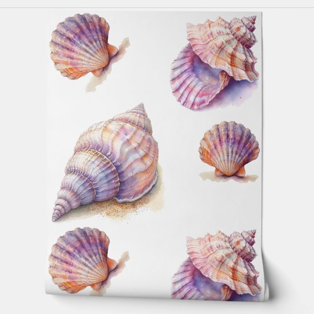 Elegant Beach Wedding Seashells Pearls Nautical Tapete (Abrollen)