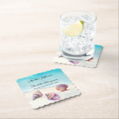 Elegant Beach Wedding Seashells Pearls Nautical Untersetzer (Vor Ort)