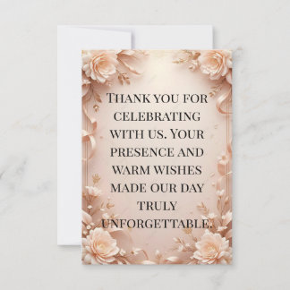 Elegant Beach Wedding Thank You Card - Monogram He Dankeskarte
