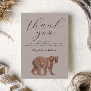 Elegant Bear Baby Shower Vielen Dank Dankeskarte