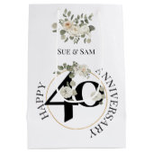 Elegant, bearbeitbar 40 Jahre alt Mittlere Geschenktüte (Rückseite)