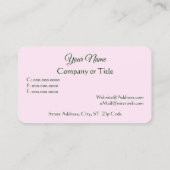 Elegant bearbeitbare gestreifte Rose floral Visitenkarte (Rückseite)