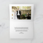 Elegant Beatrice Script Foto Wedding Dankeskarte (Innenseite)