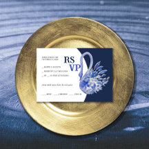 Elegant Beautiful Blue Boho Swan Watercolor