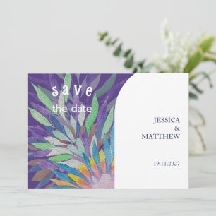 Elegant Beautiful Boho Lila Blumenhochzeit Save The Date