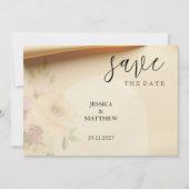 Elegant Beautiful Boho Peach Blush Bloral Wedding Save The Date (Vorderseite)