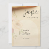 Elegant Beautiful Boho Peach Blush Bloral Wedding Save The Date (Vorderseite)