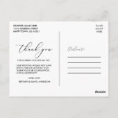 Elegant Beautiful Calligraphy Wedding Liebe Danke Postkarte (Rückseite)