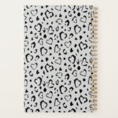 Elegant Beautiful Gray Gold Herzname personalisier Planer (Rückseite)