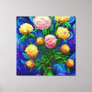 Elegant Beautiful Peony Collection Leinwanddruck