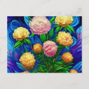 Elegant Beautiful Peony Collection Postkarte