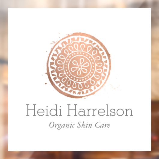 Elegant Beauty Mandala Logo Rose Gold Window Cloni Fensteraufkleber (Blatt 2)