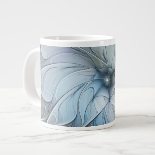 Elegant Beauty Modern Abstract Fractal Art Flower Jumbo-Tasse (Vorderseite Links)