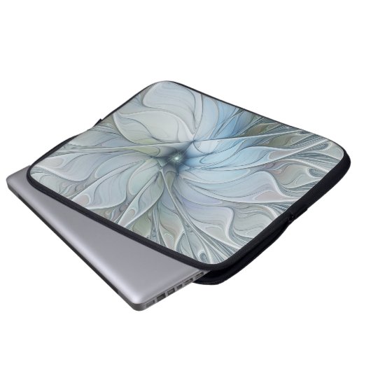 Elegant Beauty Modern Abstract Fractal Art Flower Laptopschutzhülle (Vorne Knopf)