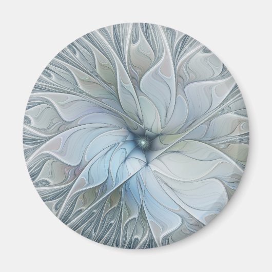 Elegant Beauty Modern Abstract Fractal Art Flower Magnet (Vorne)