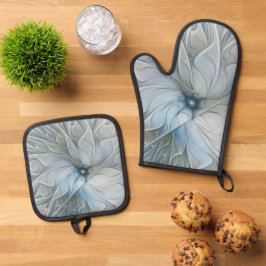 Elegant Beauty Modern Abstract Fractal Art Flower Ofenhandschuh & Topflappen-Set