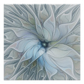 Elegant Beauty Modern Abstract Fractal Art Flower Poster (Vorderseite)