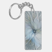 Elegant Beauty Modern Abstract Fractal Art Flower Schlüsselanhänger (Vorderseite links)